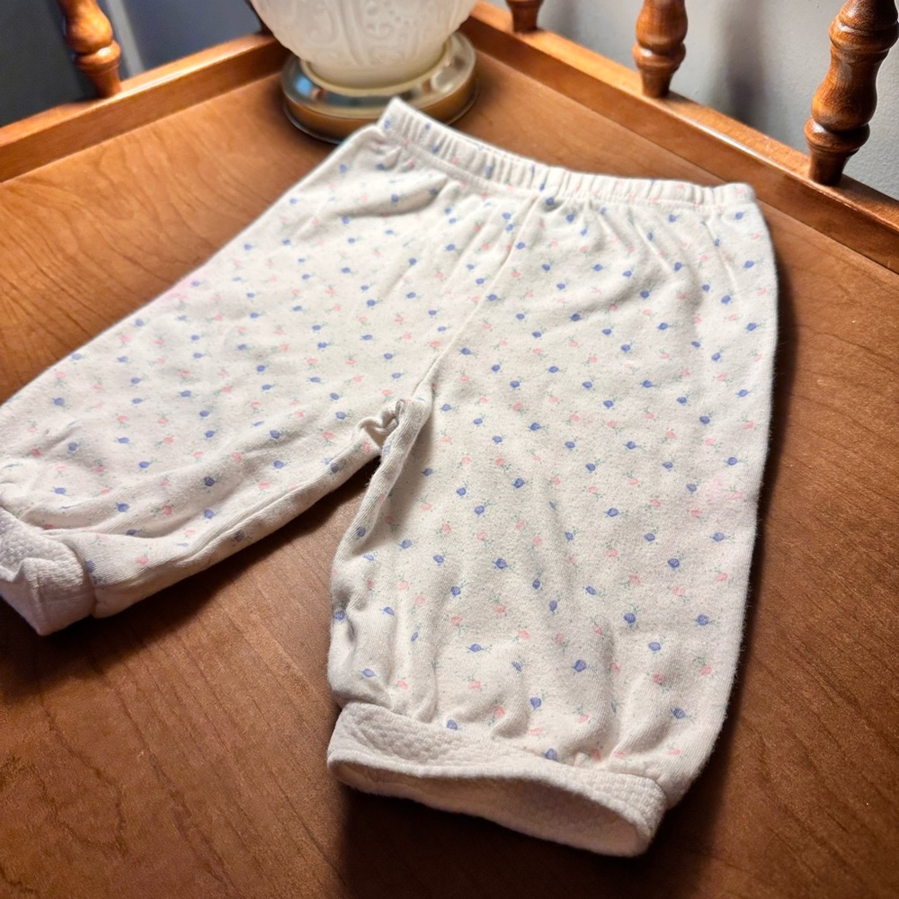 Kids' White and Blue Dotted Joggers